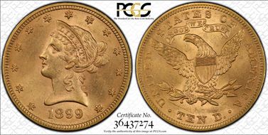 1899 $10 MS62
