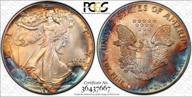 1987 $1 Silver Eagle MS67