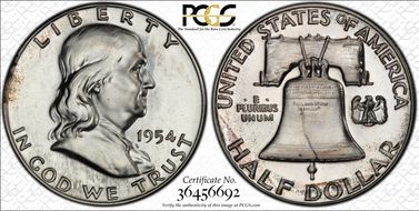 1954 50C PR65