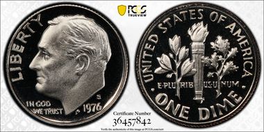 1976-S 10C PR70DCAM