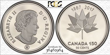 2017 50C 150th Ann. Maple Leaf PR69DCAM