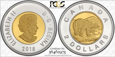 2018 $2 Polar Bear Ag PR69DCAM