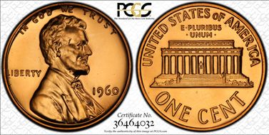 1960 1C Large/Small Date PR68RD