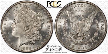 1888-O $1 VAM 9, Doubled Arrows MS66+