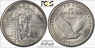 1917 25C Type 1 MS65FH