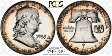 1955 50C PR66+