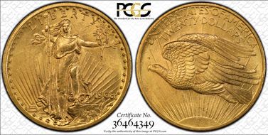 1908 $20 No Motto MS62