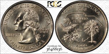 2000-P 25C South Carolina MS68