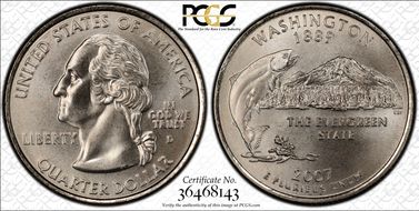 2007-D 25C Washington Satin Finish SP69