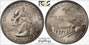 2009-D 25C American Samoa Satin Finish SP68