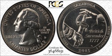 2015-D 25C Saratoga NP MS67