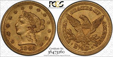 1846-D $2.50 MS62