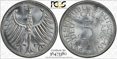 1968-J 5 Mk Regular Issue MS65