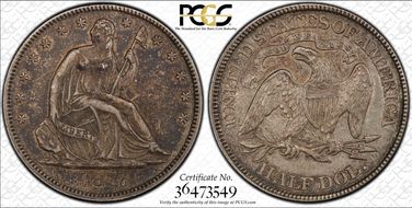 1877/6 50C Overdate FS-301 XF45