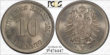 1888-J 10 Pfg J-4 MS66