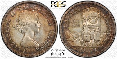 1958 S$1 British Columbia AU58