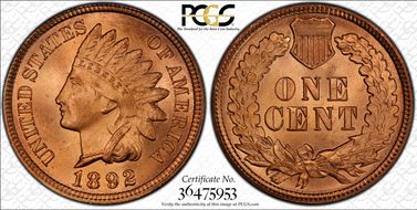 1892 1C MS65RD