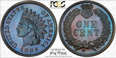 1886 1C Type 1 PR67+ BN