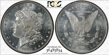 1878 7/8TF $1 VAM 43 Doubled Legs Weak 7/0 MS64+ PL