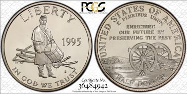 1995-S 50C Civil War PR69DCAM