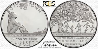 2017-P $1 Boys Town PR69DCAM