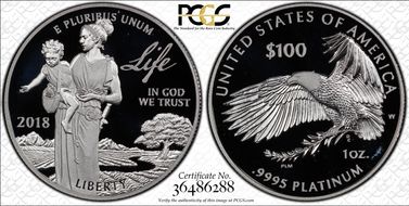 2018-W $100 Platinum Eagle - Life PR69DCAM