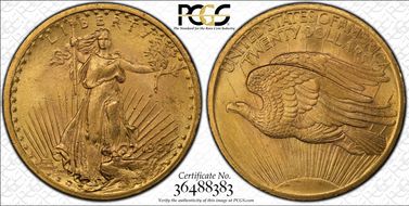 1907 $20 Saint-Gaudens MS64