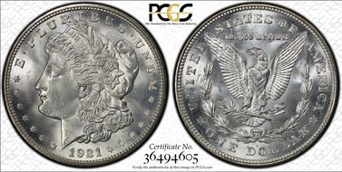 1921-D $1 MS66