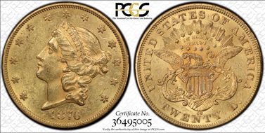 1876-CC $20 MS60