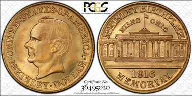 1916 G$1 McKinley MS66+