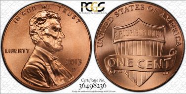 2013-D 1C Shield MS69RD