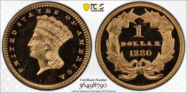 1880 G$1 PR66+ DCAM