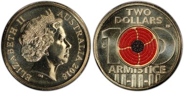2018-C $2 Armistice Centenary Colorized MS68