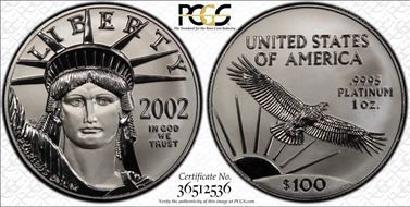 2002 $100 Statue of Liberty MS70