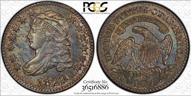 1823/2 10C Large Es MS63