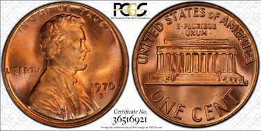 1970-S 1C Large Date MS67RD