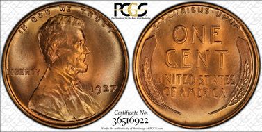 1937 1C MS67+ RD