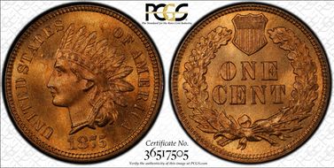 1875 1C MS66RD
