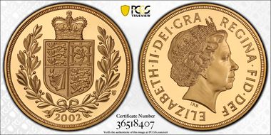 2002 £5 S-SE9 Shield PR70DCAM