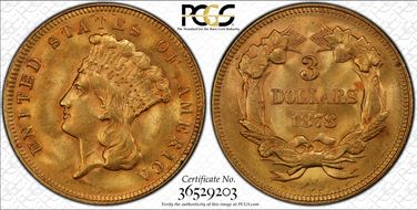 1878 $3 MS63