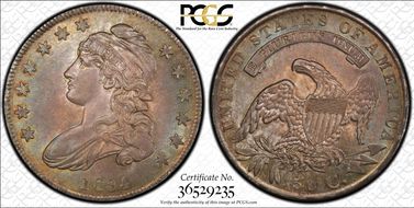 1834 50C Small Date, Small Letters MS64