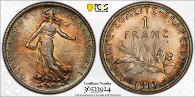 1913 1 Fr Gad-467 F-217 MS66