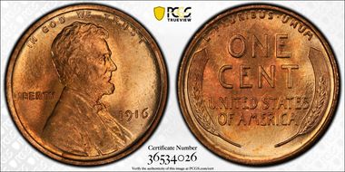 1916 1C MS66+ RD