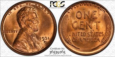 1931-D 1C MS65RD