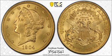1904 $20 MS65+