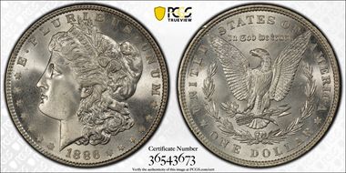 1886 $1 MS67+