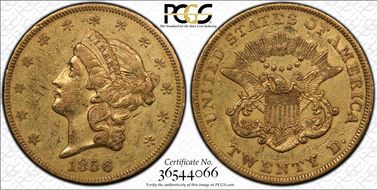 1856 $20 XF40
