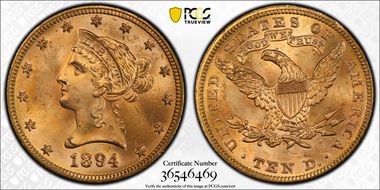 1894 $10 MS65