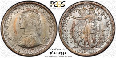 1921 50C Missouri, 2*4 MS66+