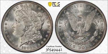 1880-O $1 VAM 7 Rusted Date MS63